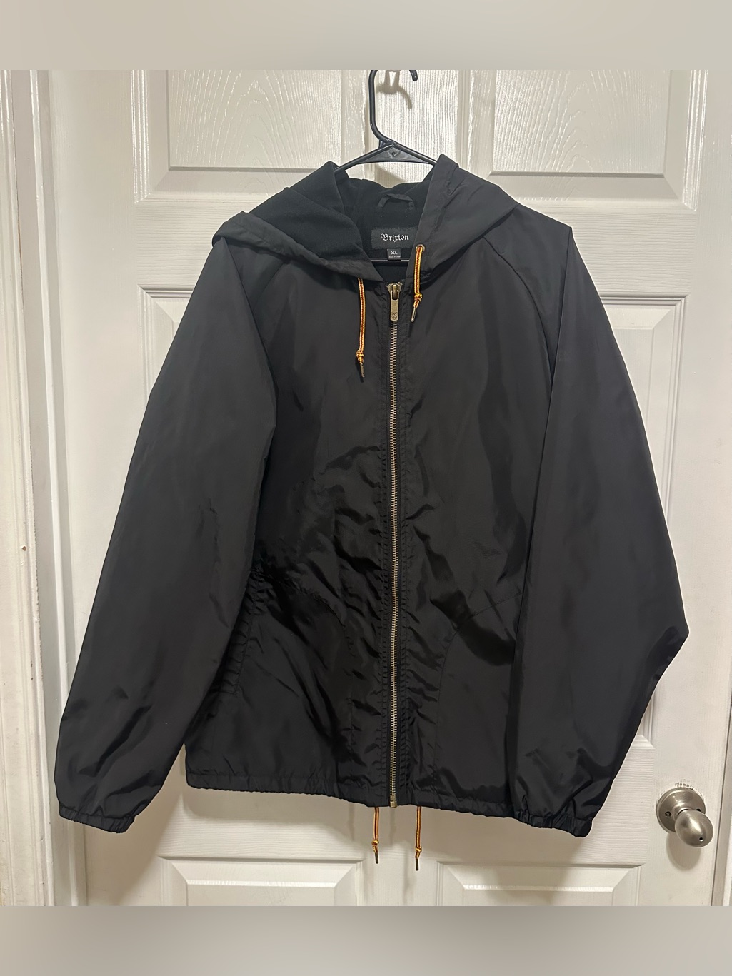 Brixton Black Hooded Zip Windbreaker Jacket